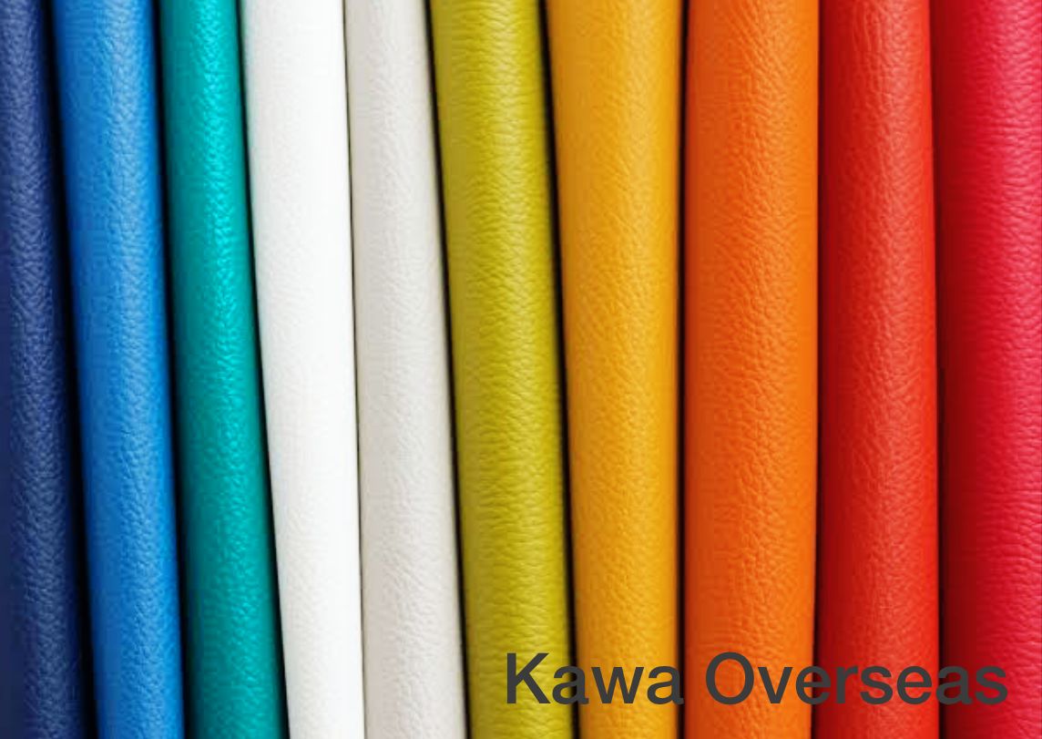 Finished leather rolls in multiple vibrant Pantone colors